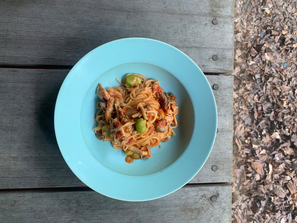 パスタ皿7寸 ミントブルー