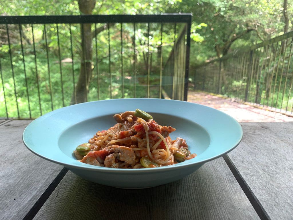 パスタ皿7寸 ミントブルー