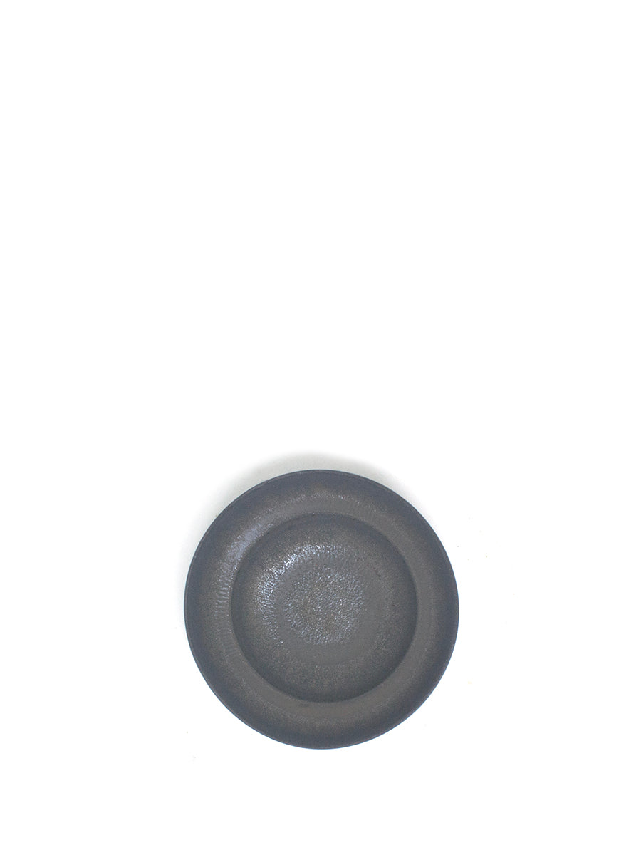 豆皿 黒陶金