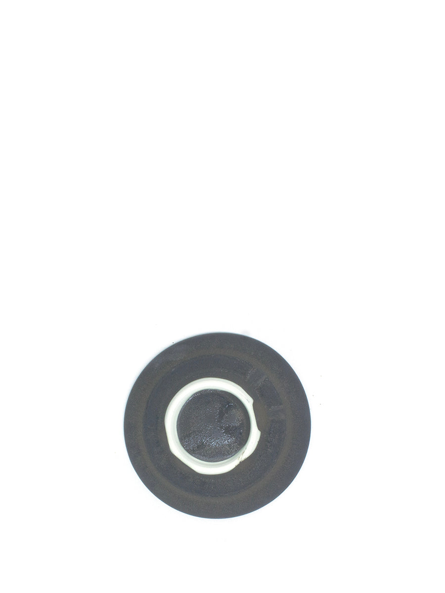 豆皿 黒陶金