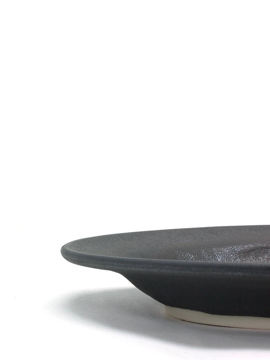 オーバル小21cm 黒陶金
