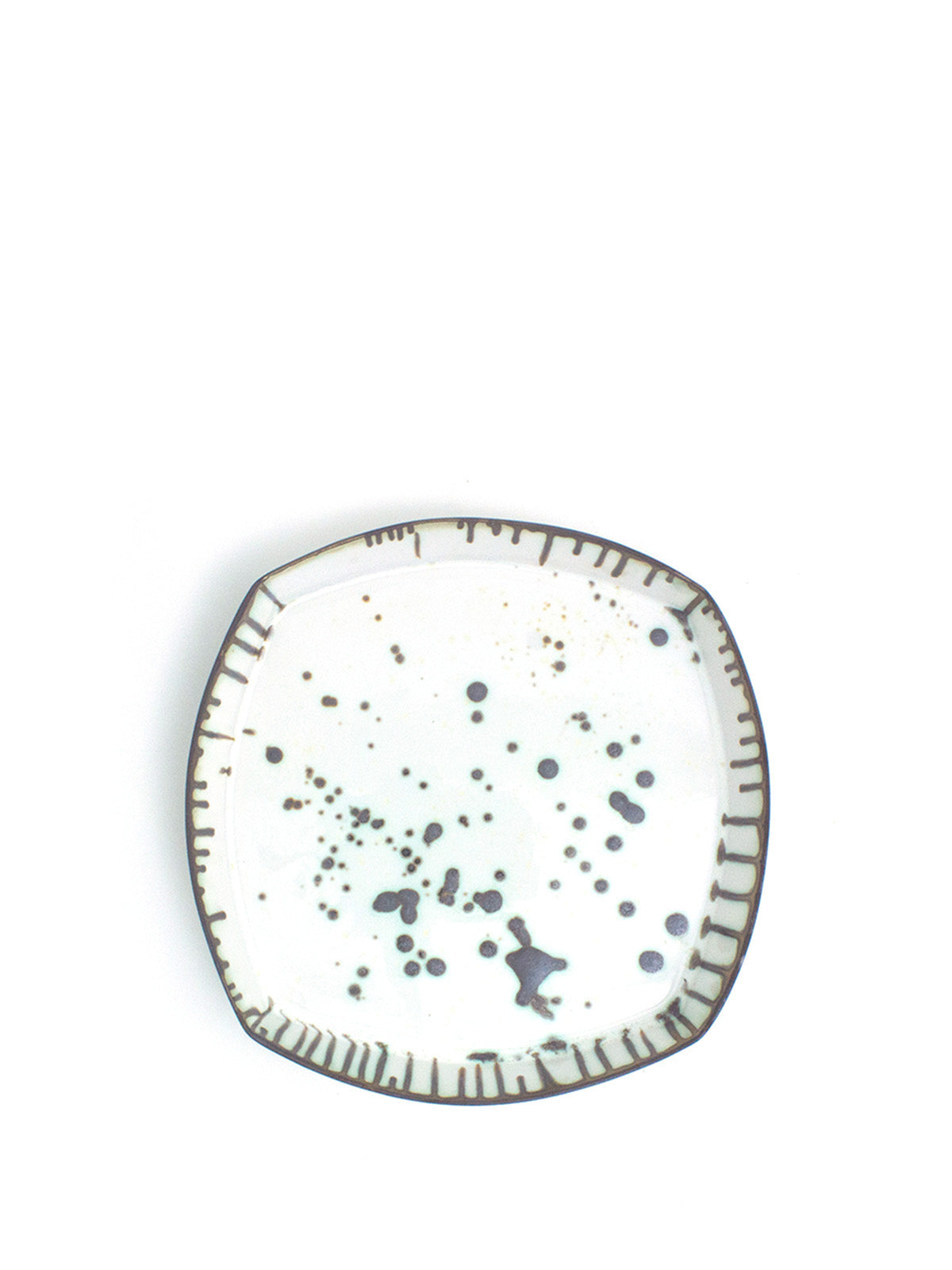 四角皿7寸 ライトフルミルク絵付き