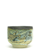 美漸龍黒織部瓷茶盌