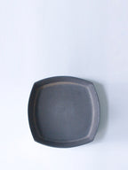 ブラック四角皿6寸